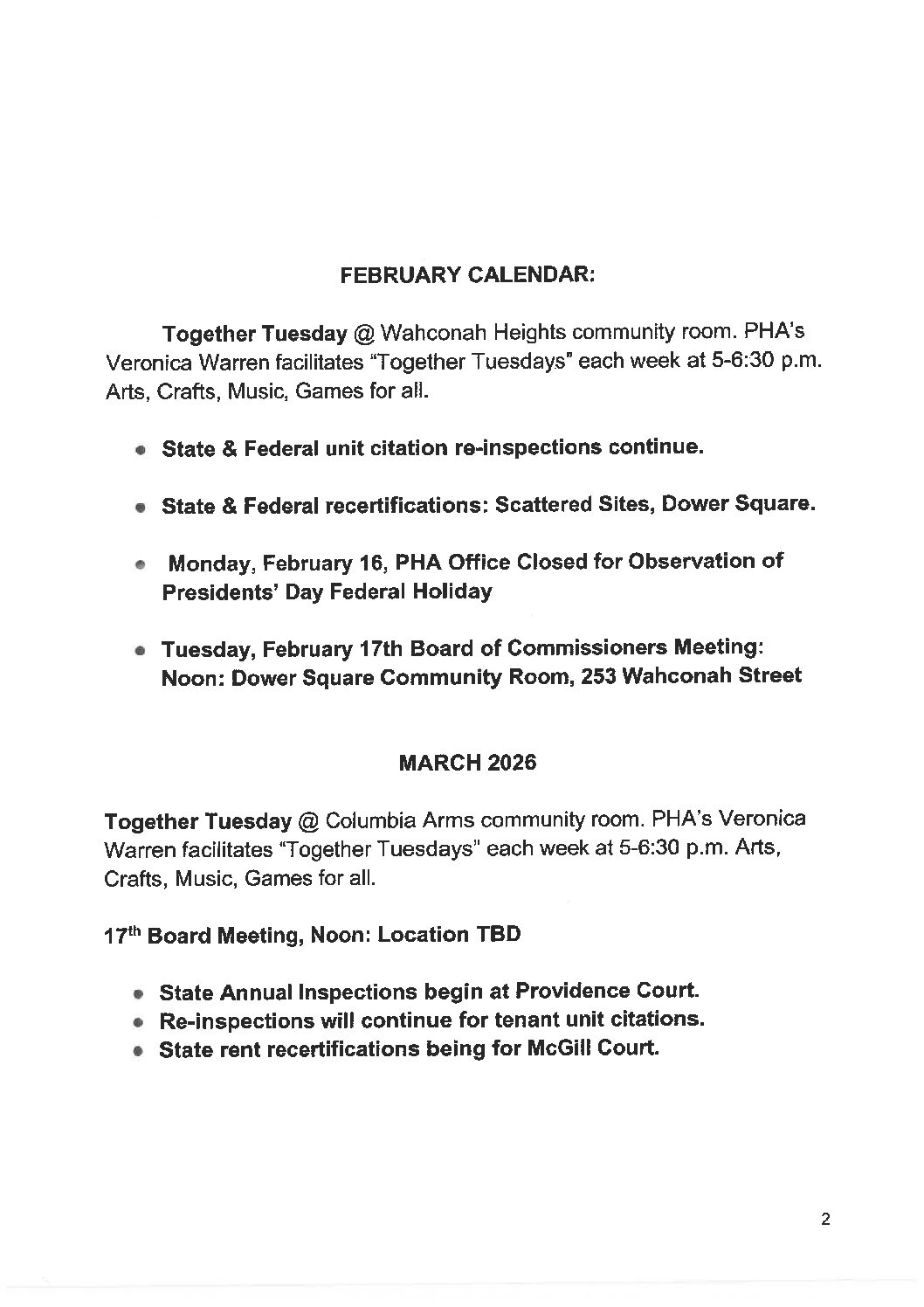 Neighbor Notes February Calendar 1 Pdf