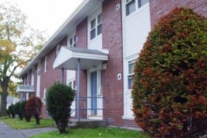 Brick apartment building exterior