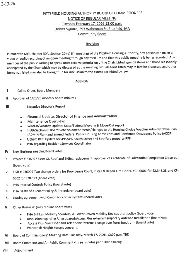 notice of board meeting revised